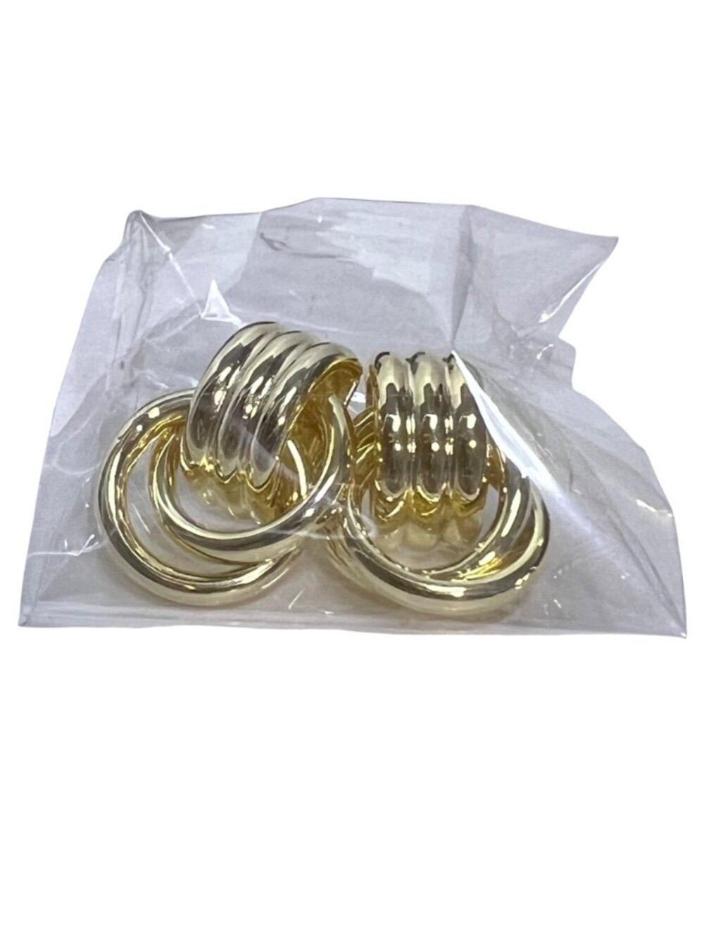Pavoi 14k Yellow Gold Plated Chunky Geo Door Knocker Pierced Earrings (6415) - Picture 5 of 5